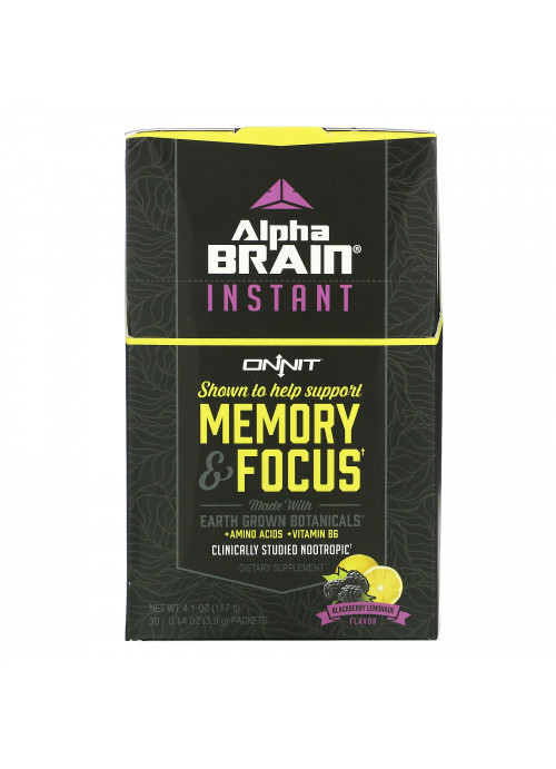 Onnit, AlphaBRAIN Instant, Memory & Focus, Blackberry Lemonade Flavor, 30 Packets, 0.14 oz (3.9 g) Each