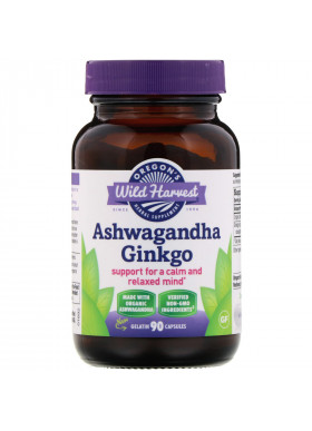 Oregon's Wild Harvest, Ashwagandha Ginkgo, 90 Gelatin Capsules