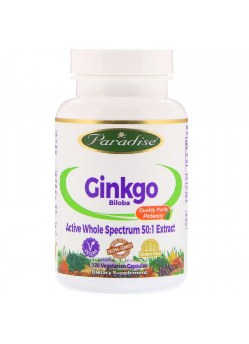 Paradise Herbs, Ginkgo Biloba, 120 Vegetarian Capsules