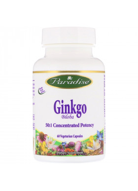 Paradise Herbs, Ginkgo Biloba, 60 Vegetarian Capsules