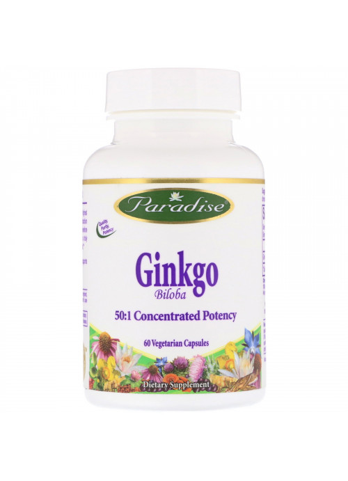 Paradise Herbs, Ginkgo Biloba, 60 Vegetarian Capsules