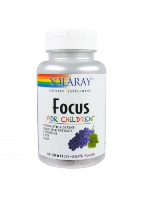 Solaray, Focus For Children, Grape Flavor, 60 Chewables