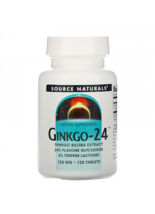 Source Naturals, Ginkgo-24, 120 mg, 120 Tablets