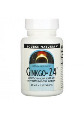 Source Naturals, Ginkgo-24, 40 mg, 120 Tablets