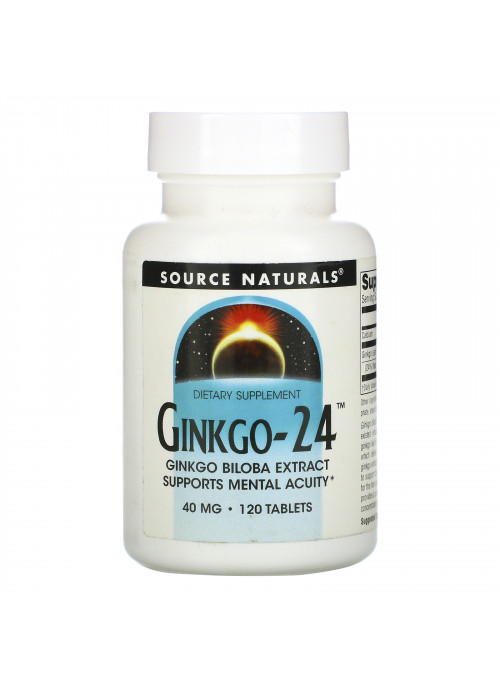 Source Naturals, Ginkgo-24, 40 mg, 120 Tablets