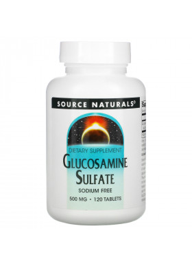 Source Naturals, Glucosamine Sulfate, Sodium Free, 500 mg, 120 Tablets