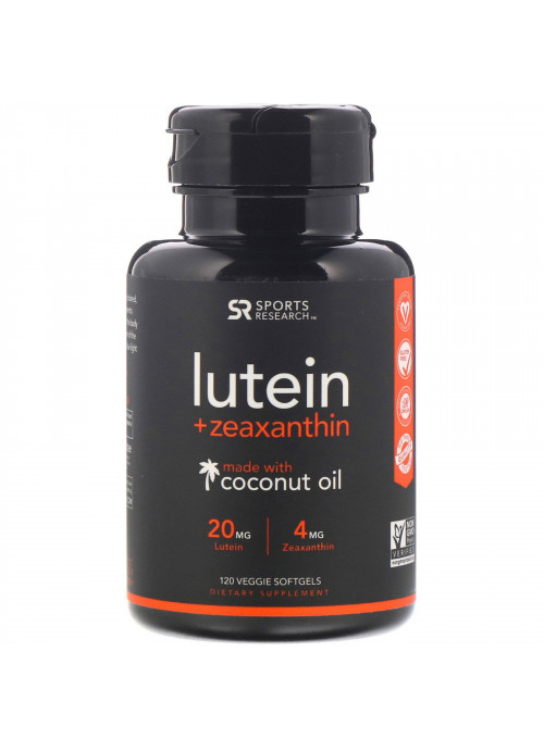 Sports Research, Lutein + Zeaxanthin with Coconut Oil, 120 Veggie Softgels