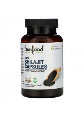 Sunfood, Raw Shilajit Capsules, 700 mg, 90 Capsules