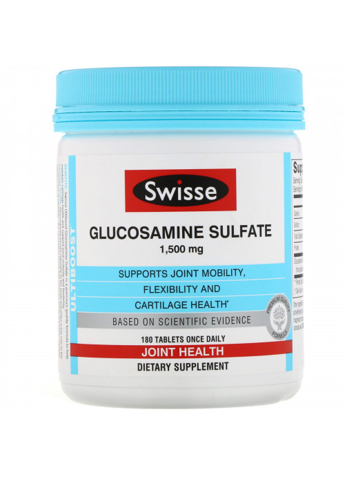 Swisse, Ultiboost, Glucosamine Sulfate, 1,500 mg, 180 Tablets