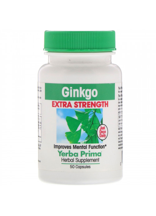 Yerba Prima, Ginkgo Extra Strength, 50 Capsules