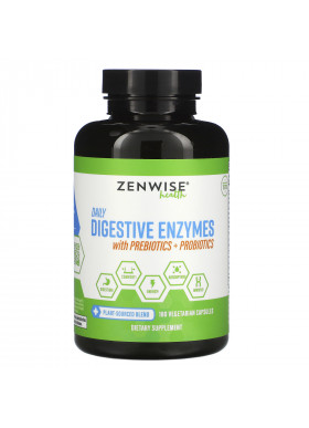 Zenwise Health, Daily Digestive Enzymes with Prebiotics + Probiotics, 180 Vegetarian Capsules