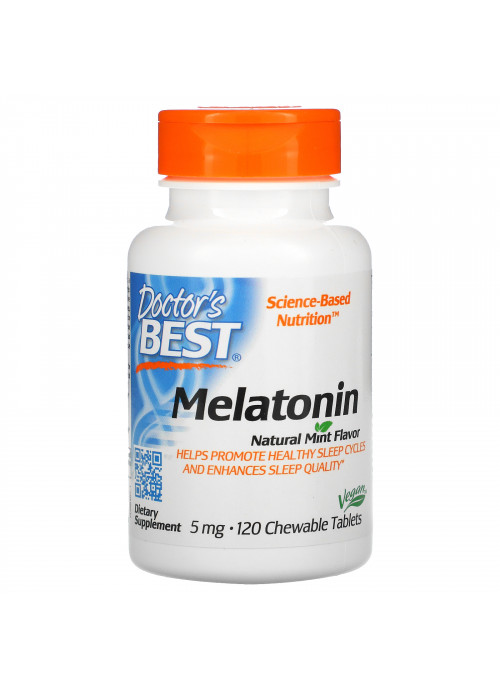 Doctor's Best, Melatonin, Natural Mint, 5 mg, 120 Chewable Tablets