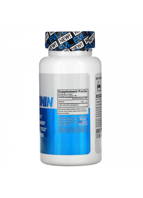 EVLution Nutrition, Melatonin, 5 mg, 100 Tablets