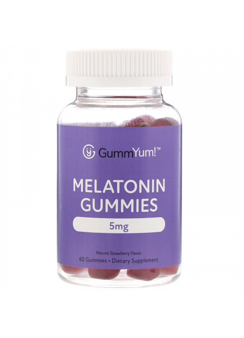 GummYum!, Melatonin Gummies, Natural Strawberry Flavor, 2.5 mg, 60 Gummies