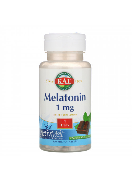 KAL, Melatonin, Chocolate Mint Natural Flavor, 1 mg , 120 Micro Tablets