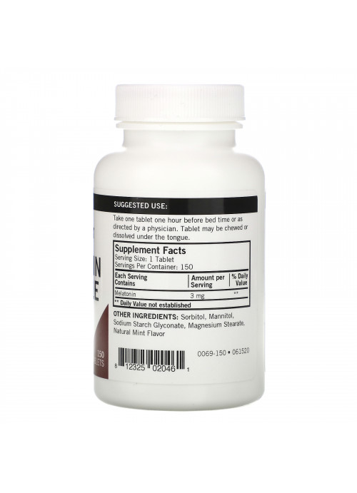 Kirkman Labs, Melatonin Chewable, 3 mg, 150 Tablets