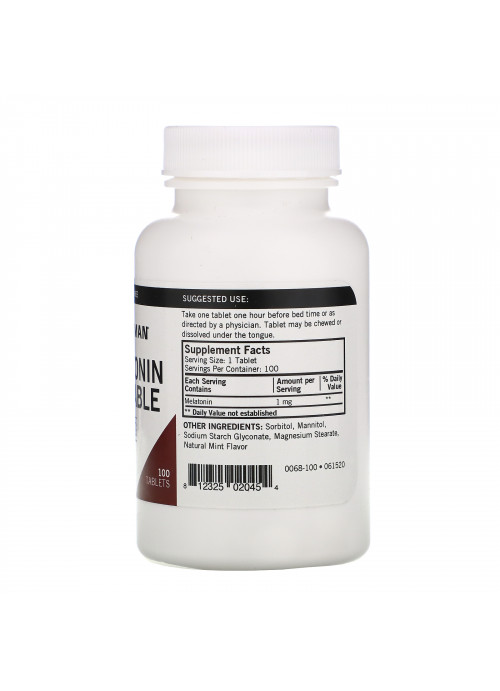 Kirkman Labs, Melatonin Chewable Tablets, 1 mg, 100 Tablets