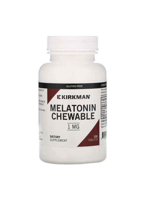 Kirkman Labs, Melatonin Chewable Tablets, 1 mg, 100 Tablets