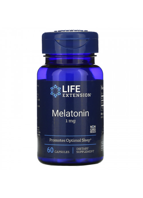 Life Extension, Melatonin, 1 mg, 60 Capsules