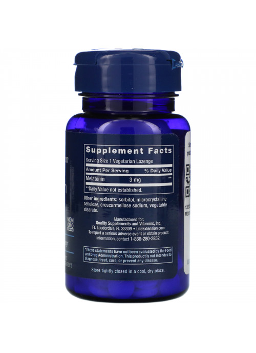 Life Extension, Melatonin, 3 mg, 60 Vegetarian Lozenges