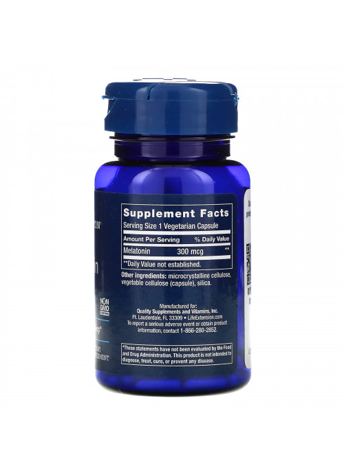 Life Extension, Melatonin, 300 mcg, 100 Vegetarian Capsules