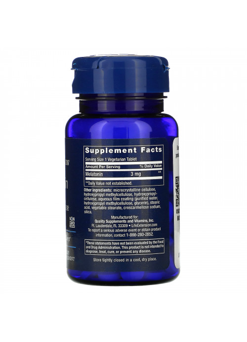 Life Extension, Melatonin, 6 Hour Timed Release, 3 mg, 60 Vegetarian Tablets
