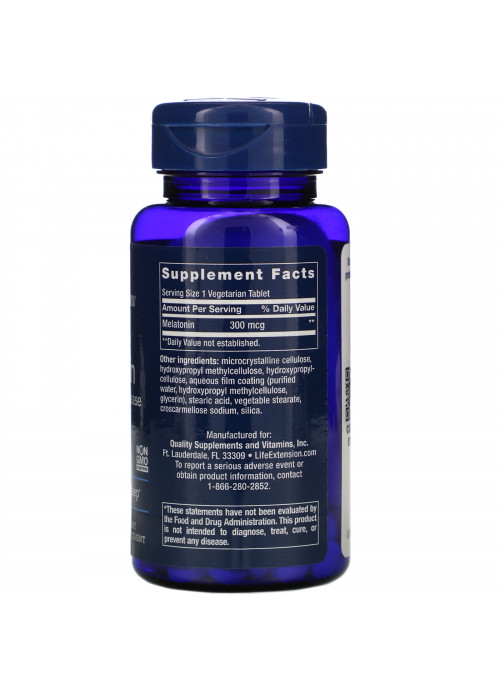 Life Extension, Melatonin, 6 Hour Timed Release, 300 mcg, 100 Vegetarian Tablets