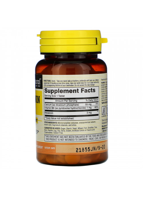 Mason Natural, Melatonin, 3 mg, 60 Tablets