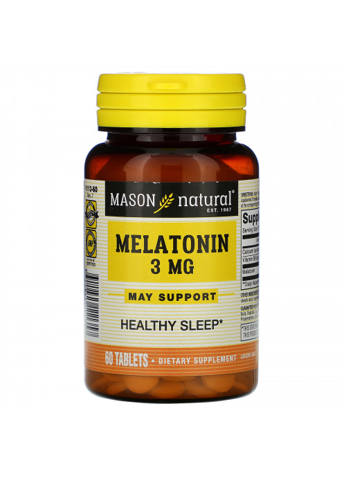 Mason Natural, Melatonin, 3 mg, 60 Tablets