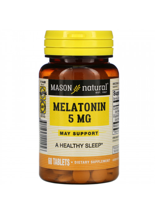 Mason Natural, Melatonin, 5 mg, 60 Tablets