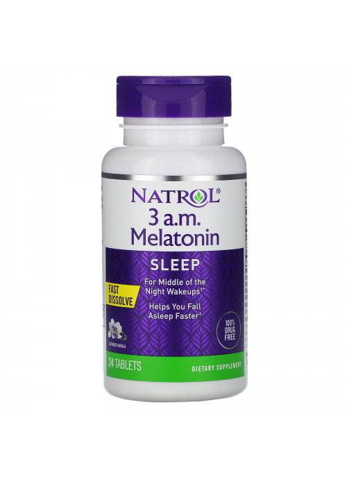 Natrol, 3 A.M. Melatonin, Fast Dissolve, Lavender Vanilla, 24 Tablets