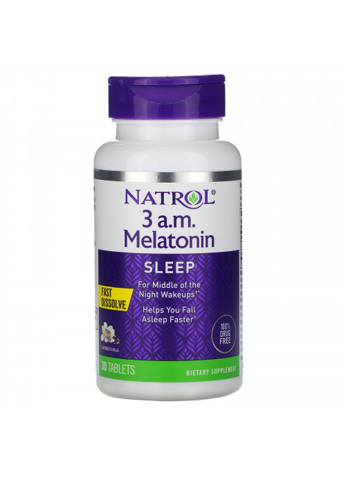 Natrol, 3 A.M. Melatonin, Fast Dissolve, Lavender Vanilla, 30 Tablets