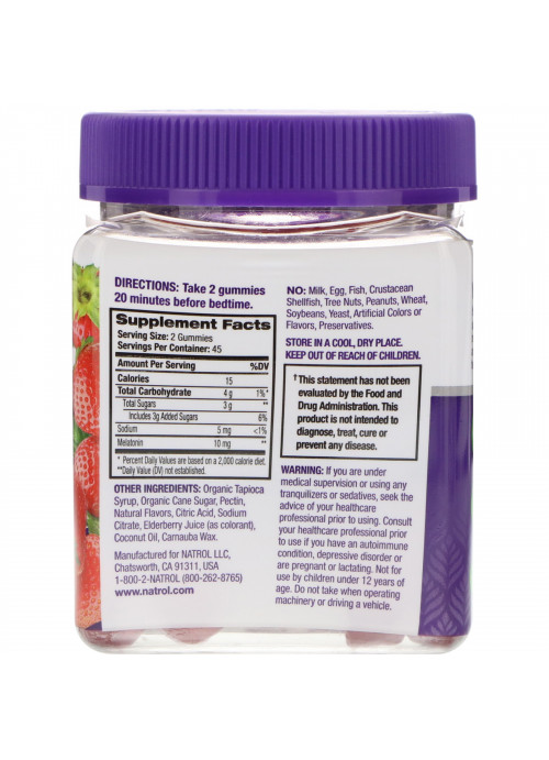 Natrol, Gummies, Melatonin, Strawberry, 10 mg, 90 Count