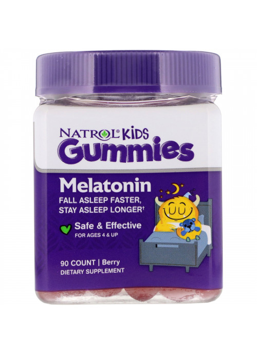 Natrol, Kids, Melatonin, Ages 4 & Up, Berry, 90 Gummies