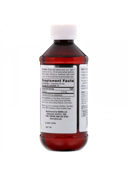 Natrol, Liquid Melatonin, Sleep, Berry Natural Flavor, 2.5 mg, 8 fl oz (237 ml)