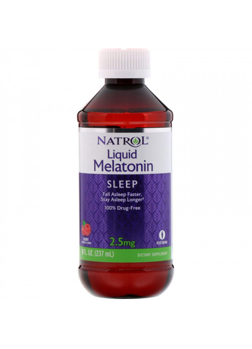 Natrol, Liquid Melatonin, Sleep, Berry Natural Flavor, 2.5 mg, 8 fl oz (237 ml)