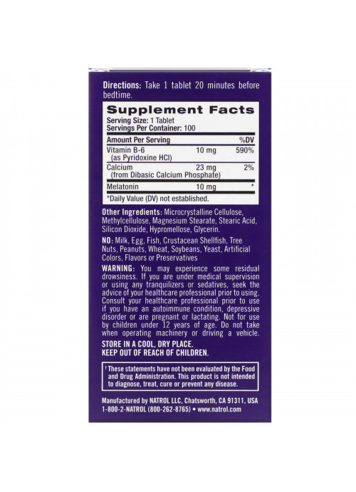 Natrol, Melatonin Advanced Sleep, Time Release, 10 mg, 100 Tablets