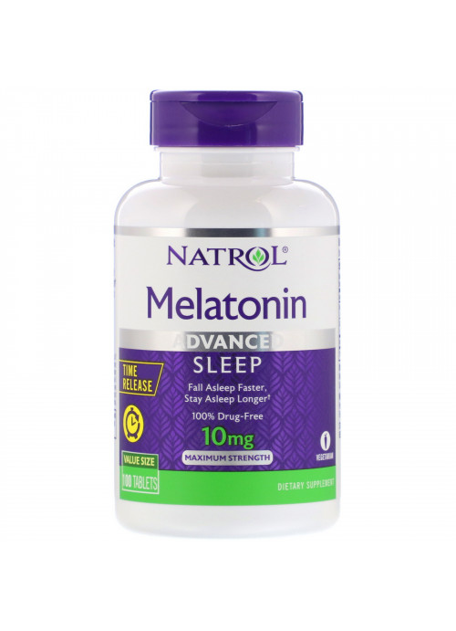 Natrol, Melatonin Advanced Sleep, Time Release, 10 mg, 100 Tablets