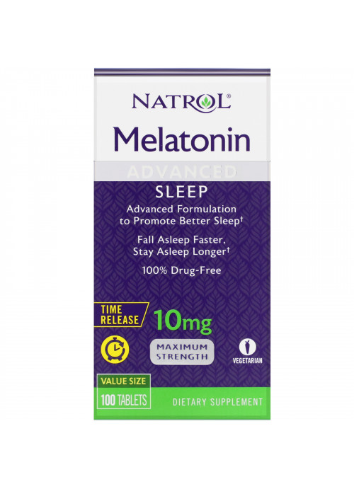 Natrol, Melatonin Advanced Sleep, Time Release, 10 mg, 100 Tablets
