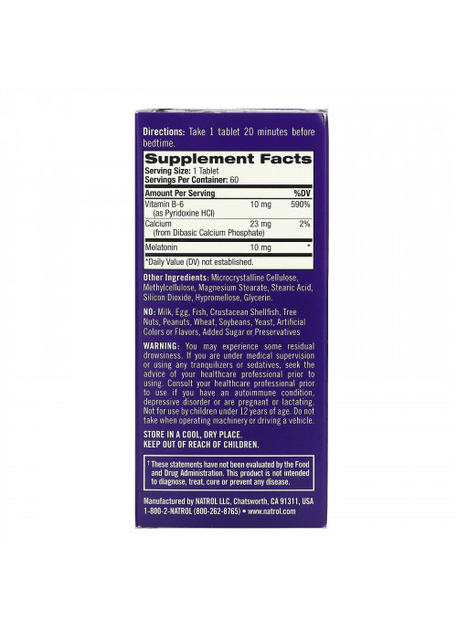Natrol, Melatonin, Advanced Sleep, Time Release, 10 mg, 60 Tablets