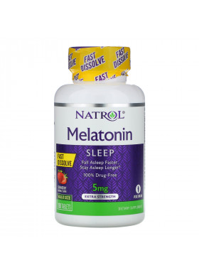 Natrol, Melatonin, Fast Dissolve, Extra Strength, Strawberry, 5 mg, 150 Tablets