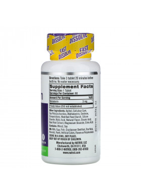 Natrol, Melatonin, Fast Dissolve, Strawberry Flavor, 3 mg, 90 Tablets