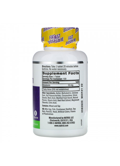 Natrol, Melatonin, Maximum Strength, Citrus Flavor , 10 mg, 100 Tablets