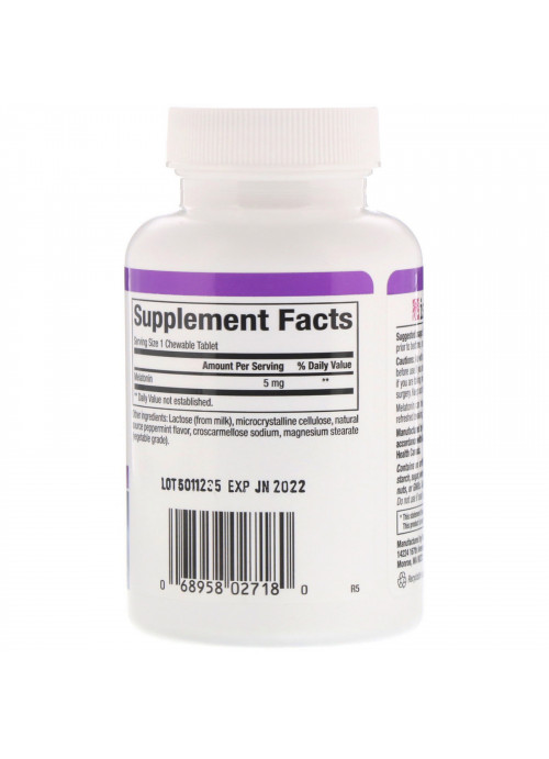 Natural Factors, Stress-Relax, Melatonin, 5 mg, 180 Chewable Tablets