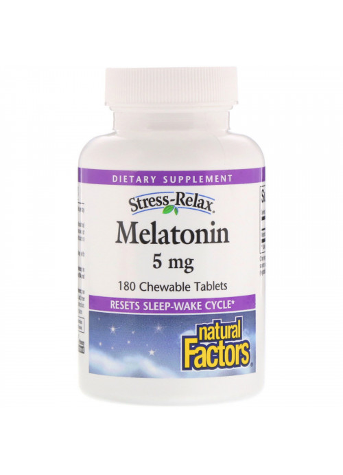 Natural Factors, Stress-Relax, Melatonin, 5 mg, 180 Chewable Tablets
