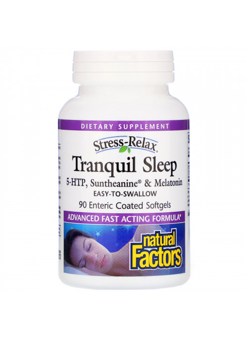 Natural Factors, Stress-Relax, Tranquil Sleep, 90 Enteric Coated Softgels