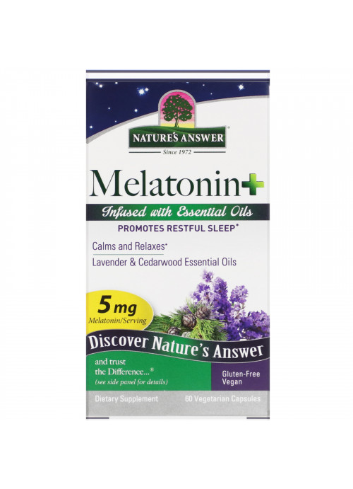 Nature's Answer, Melatonin +, 5 mg, 60 Vegetarian Capsules