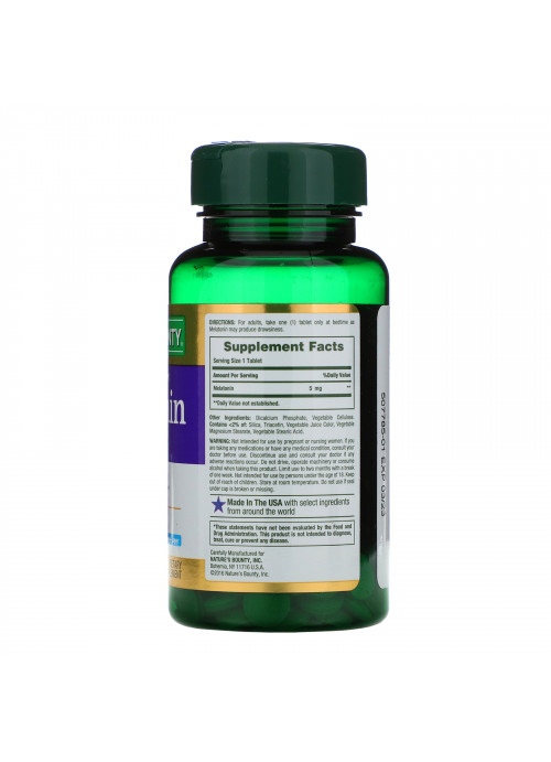 Nature's Bounty, Dual Spectrum, Melatonin, 5 mg, 60 Bi-Layer Tablets