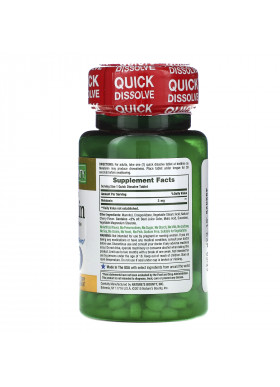 Nature's Bounty, Melatonin, Natural Cherry Flavor, 3 mg, 120 Quick Dissolve Tablets