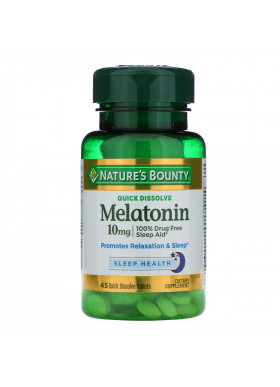 Nature's Bounty, Melatonin, Quick Dissolve, 10 mg, 45 Quick Dissolve Tablets